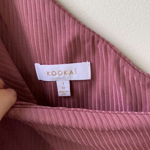 Kookai sz1(38) one sleeve pink ruched body con dress - Picture 2 of 5